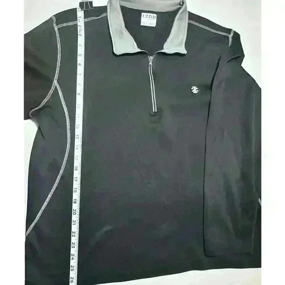 Men’s Izod Golf Pullover Black Size XXL 1/4 Zipper Performance Athletic Wear - Picture 8 of 9